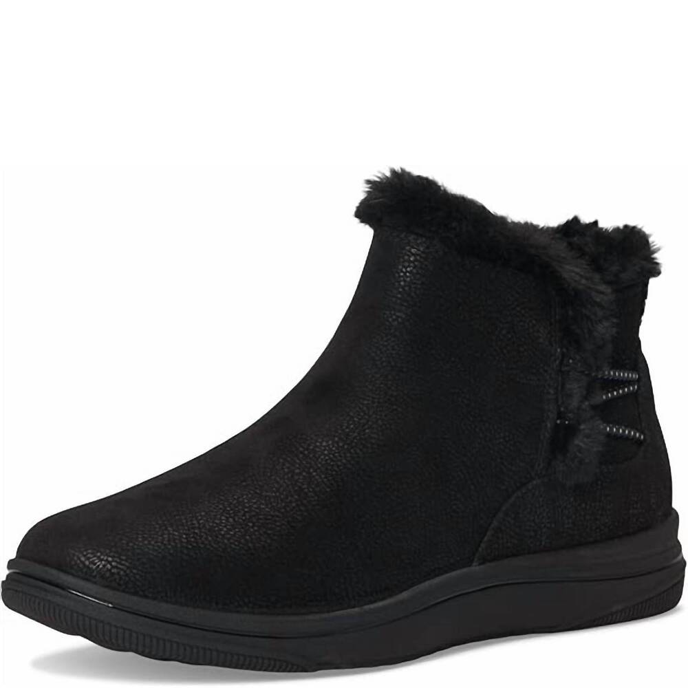 NEW CLARKS women's breeze fur ankle boots in black